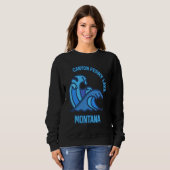 Graphic Canyon Ferry Lake Montana Pocket Wave Souv Sweatshirt (Vorne ganz)
