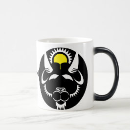 Graphic Capricorn Goat in schwarz-weiß Verwandlungstasse
