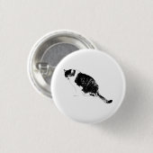 Graphic Cat Pin Adds Edge to Apparel Button (Vorne & Hinten)