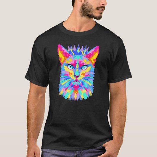 Graphic cat retro for cat  cat mother  Cat Crown T-Shirt (Vorderseite)