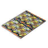 Graphic Cats and Fish Cartoon Spiral Notebook Notizblock (Linke Seite)