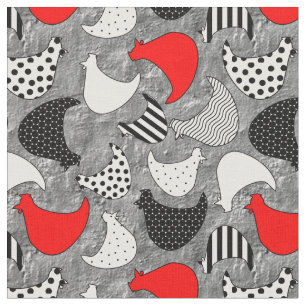 Graphic Chickens Fun auf Beton Stoff