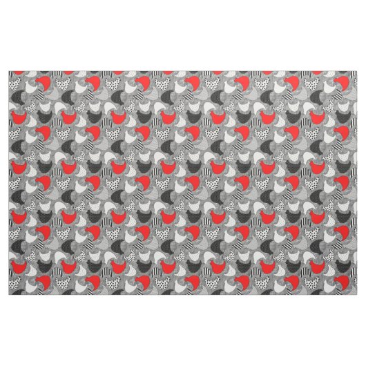 Graphic Chickens Fun auf Beton Stoff (Fat Quarter (45,7 x 55,9 cm))