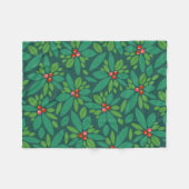 Graphic Christmas Holly Fleecedecke (Vorderseite (Horizontal))