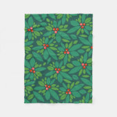 Graphic Christmas Holly Fleecedecke (Vorderseite)