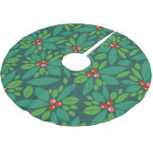 Graphic Christmas Holly Polyester Weihnachtsbaumdecke (Schrägansicht)
