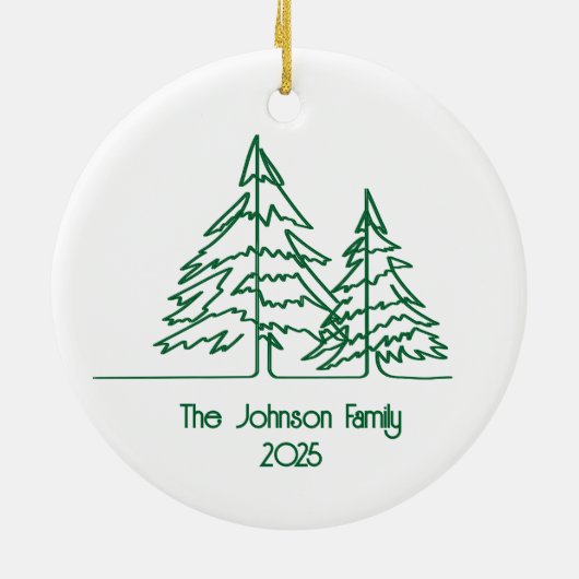 Graphic Christmas Tree Minimal Keramik Ornament (Hinten)