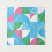 Graphic circles seamless pattern. Vintage illustra Wandteppich (Vorderseite (Horizontal))