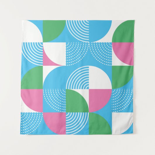 Graphic circles seamless pattern. Vintage illustra Wandteppich (Vorderseite)
