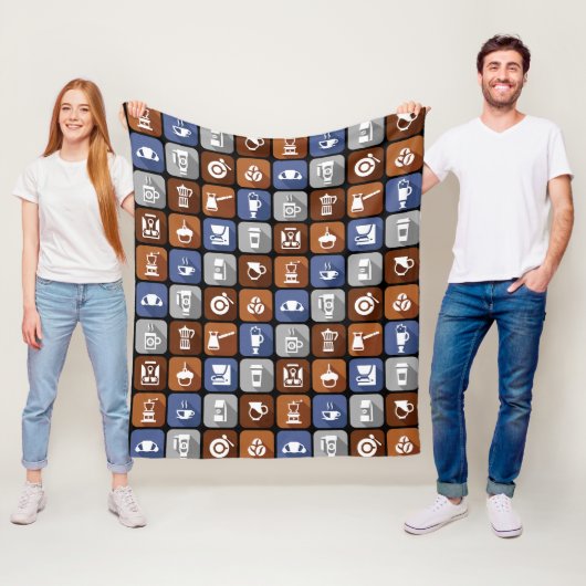 Graphic Coffee Icons Fleecedecke (Beispiel)