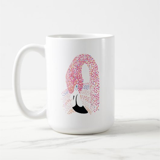 Graphic Colorful Flamingo Kopf Flamingo15 oz. Tass Kaffeetasse (Links)