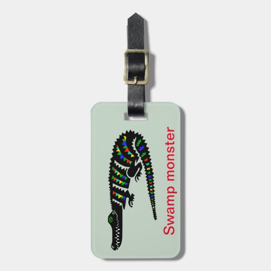 Graphic CROCODILE - Green Luggage Tag Gepäckanhänger (Vorderseite vertikal)