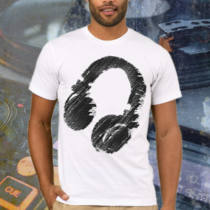 Graphic d.j. Black Headphone DJ T-Shirt