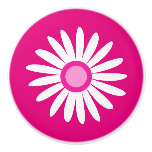 Graphic daisy rosa Knopf Keramikknauf (Vorderseite)