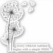 Graphic Dandelion Wish Aufkleber (Vorderseite)