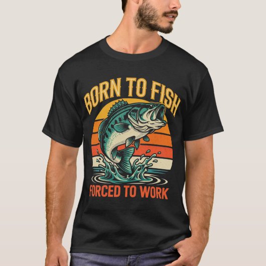 Graphic Design Born to Fish T-Shirt (Vorderseite)