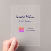 Graphic designer name scan QR code details profess Acryleinladungen (Insitu (Handheld))