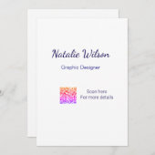 Graphic designer name scan QR code details profess Einladung (Vorne/Hinten)