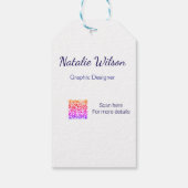 Graphic designer name scan QR code details profess Geschenkanhänger (Rückseite)