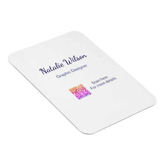 Graphic designer name scan QR code details profess Magnet (Rechte Seite)