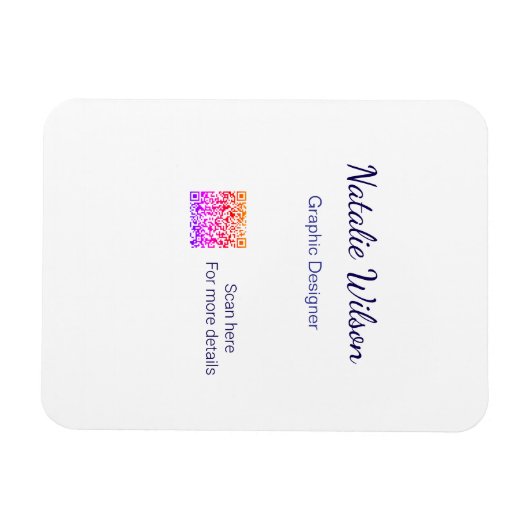 Graphic designer name scan QR code details profess Magnet (Horizontal)