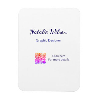 Graphic designer name scan QR code details profess Magnet