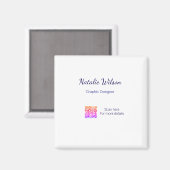 Graphic designer name scan QR code details profess Magnet (Vorderseite/Rückseite)