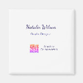 Graphic designer name scan QR code details profess Magnet (Vorne)