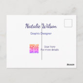 Graphic designer name scan QR code details profess Postkarte (Rückseite)