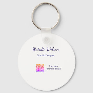 Graphic designer name scan QR code details profess Schlüsselanhänger