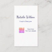 Graphic designer name scan QR code details profess Visitenkarte (Rückseite)