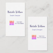 Graphic designer name scan QR code details profess Visitenkarte (Vorne/Hinten)
