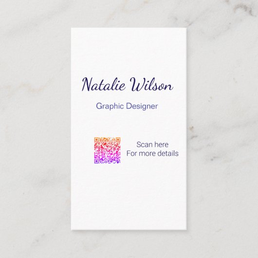 Graphic designer name scan QR code details profess Visitenkarte (Vorderseite)