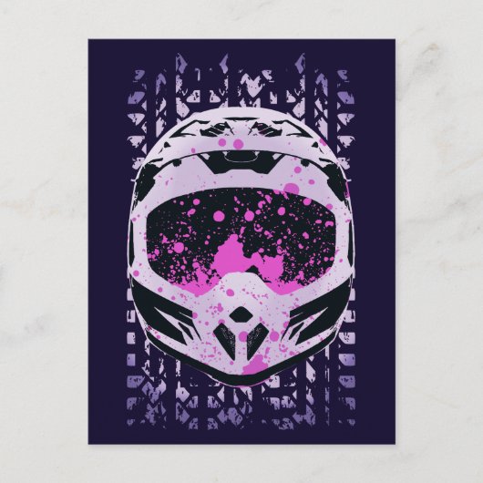 Graphic Dirt Bike Helmet Postkarte (Vorderseite)