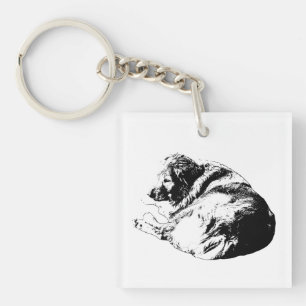 Graphic Dog Curl hält Winterruhe nah Schlüsselanhänger