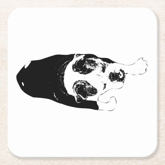 Graphic Dog Stride erhellt Tischversammlungen Rechteckiger Pappuntersetzer (Vorderseite)
