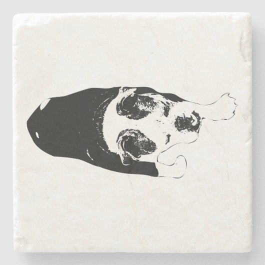 Graphic Dog Stride erhellt Tischversammlungen Steinuntersetzer (Vorderseite)