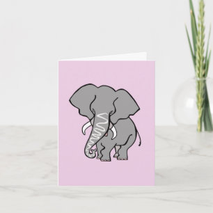 Graphic ELEPHANT - Wilde Tiere - Natur - Rosa Karte