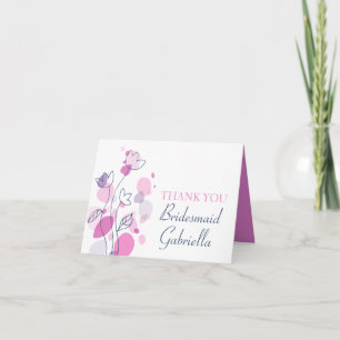 Graphic floral Hochzeit Brautjungfrau danke Karte