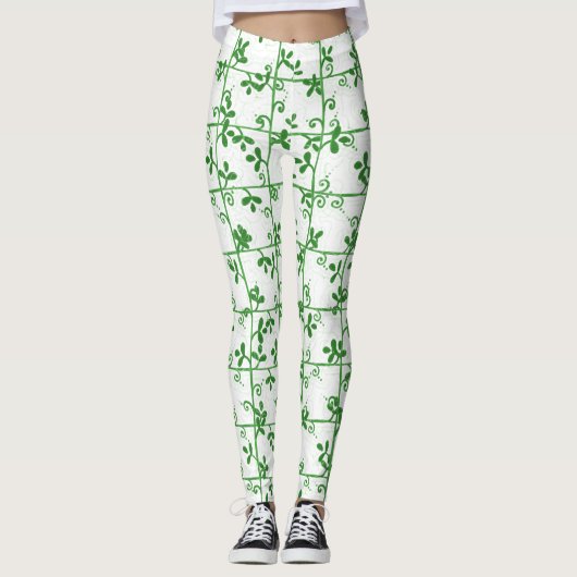 Graphic Floral nahtlos transparentes Muster Leggings (Vorderseite)