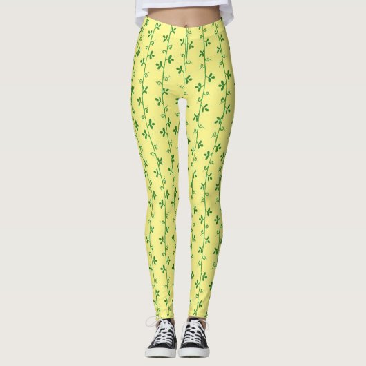 Graphic Floral Seamless Muster Leggings (Vorderseite)