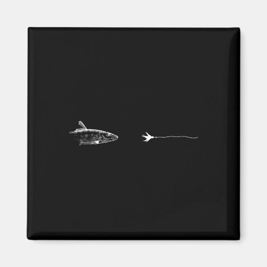 Graphic Fly Fishing Hook Line - Fish Bonefish Magnet (Vorne)