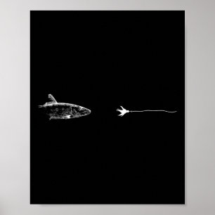 Graphic Fly Fishing Hook Line - Fish Bonefish Poster