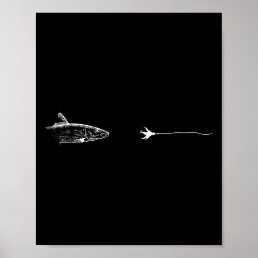 Graphic Fly Fishing Hook Line - Fish Bonefish Poster (Vorne)