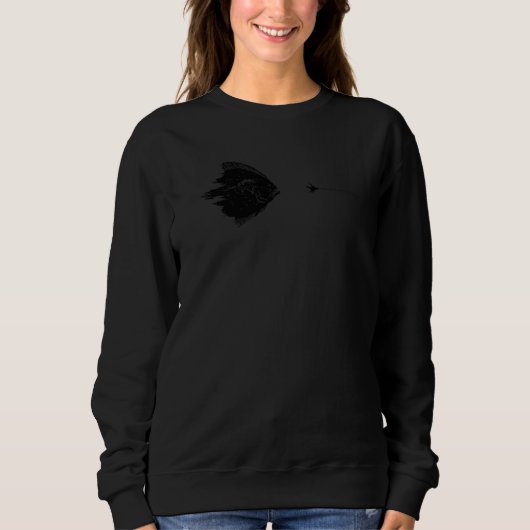 Graphic Fly Fishing Hook Line Fish Flounder Sweatshirt (Vorderseite)