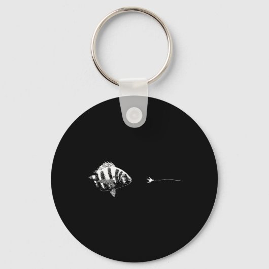 Graphic Fly Fishing Hook Line - Fish Sheepshead Schlüsselanhänger (Vorderseite)
