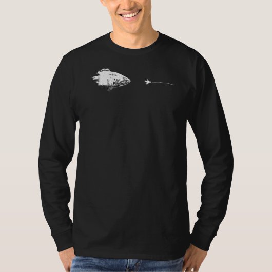 Graphic Fly Fishing Hook Line  Fish Smallmouth Bas T-Shirt (Vorderseite)