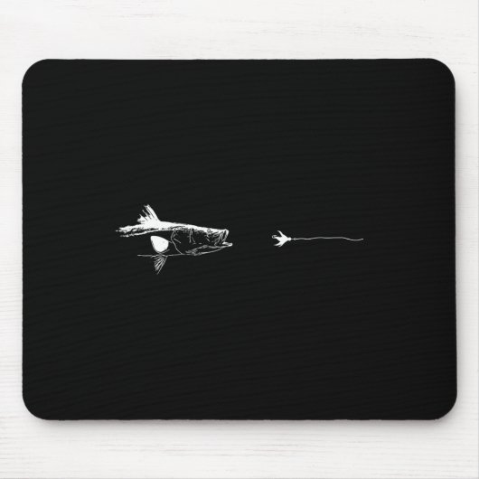 Graphic Fly Fishing Hook Line - Fish Snook  Mousepad (Vorne)