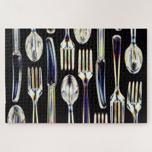 Graphic Foto cutlery fork knife spoon tableware Puzzle (Horizontal)