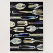 Graphic Foto cutlery fork knife spoon tableware Puzzle (Vertikal)